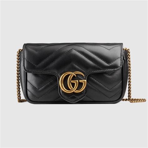 gucci 476433 dtdct 1000|GG Marmont super mini bag in black chevron leather .